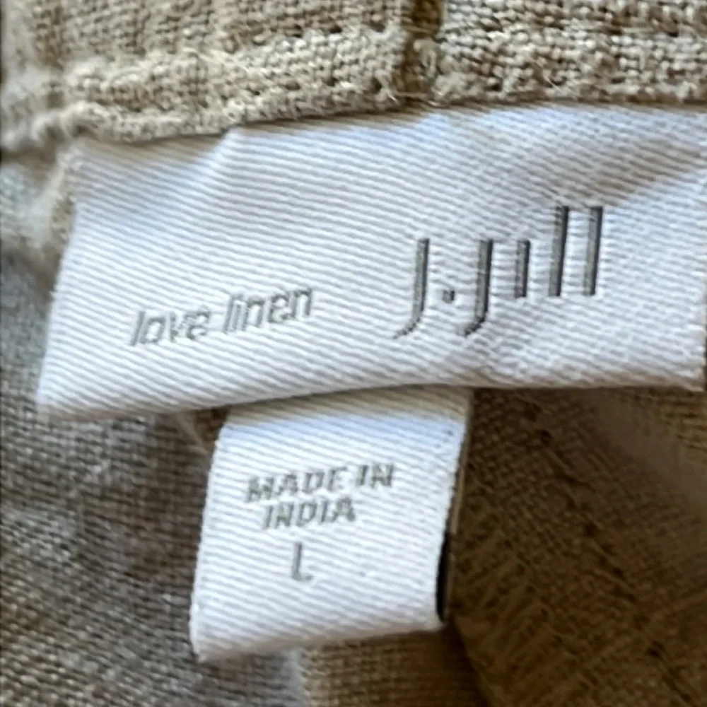 J. Jill Linen Blend Wide-Leg Pants in Light Taupe - Picture 7 of 10